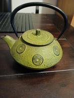 Vintage Japanse tetsu kyusu groene gietijzeren theepot, Ophalen of Verzenden, Gebruikt