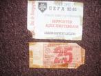Ajax-Auxerre Tickets (Uit/Thuis) UEFA cup 1/4 Finale 1992/93, Verzamelen, Sportartikelen en Voetbal, Ophalen of Verzenden, Gebruikt