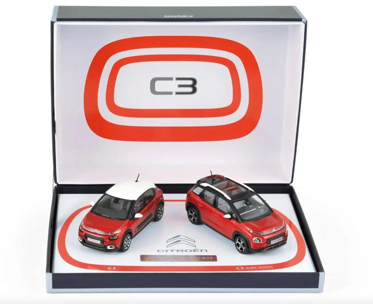 Coffret Citroen C3 & C3 Aircross 2017 NOREV 1/43 ref: 155329, Hobby en Vrije tijd, Modelauto's | 1:43, Nieuw, Auto, Norev, Verzenden