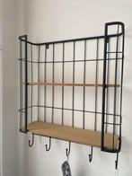 Metalen wandrek met houten planken en haken, Ophalen, Nieuw