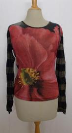 Aparte stretch wijnrood/zwart print top! 42, Kleding | Dames, Overige kleuren, Verzenden, Maat 42/44 (L), Zo goed als nieuw