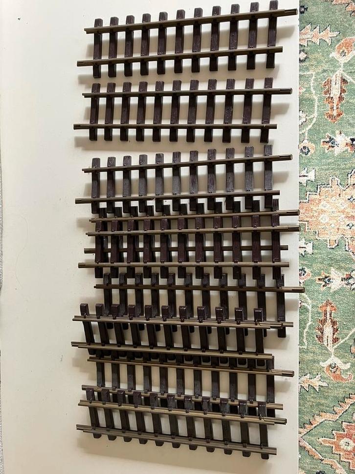 Set van 9 x rechte rails Playmobil treinbaan, Hobby en Vrije tijd, Modeltreinen | N-Spoor, Zo goed als nieuw, Rails, Gelijkstroom