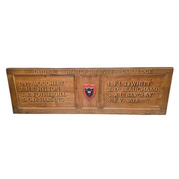 Herinneringsbord van de Head of the River wedstrijd uit 1923 beschikbaar voor biedingen