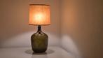 Schemerlamp met groene, glazen voet, Ophalen, Gebruikt