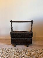 Vintage houten lectuurbak, Huis en Inrichting, Woonaccessoires | Krantenbakken en Lectuurbakken, Ophalen, Gebruikt