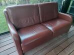 roodbruine leren bank,  2,5 zits, Huis en Inrichting, Banken | Bankstellen, Ophalen, Gebruikt, 150 tot 200 cm, Tweepersoons