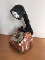 Decoratieve Oude koperen telefoon met verlichting(bureau lam, Minder dan 50 cm, Gebruikt, Ophalen of Verzenden, Metaal