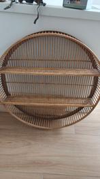 Wandkastje bamboe rond - ø75x12.5 cm, Ophalen, Zo goed als nieuw