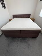 Boxspring preston 180 bij 210, Ophalen, Bruin, 210 cm, Tweepersoons
