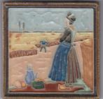 Porceleyne Fles cloisonné tegel : Overijssel, Antiek en Kunst, Antiek | Wandborden en Tegels, Ophalen of Verzenden