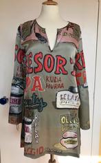 Custo Barcelona olijfgroen zijden blouse/tuniek. Maat 38., Kleding | Dames, Blouses en Tunieken, Maat 38/40 (M), Custo Barcelona