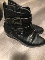 Zwart krokodilleer met gespjes, eksept, (shoeby) maat 36, Kleding | Dames, Schoenen, Zwart, Lage of Enkellaarzen, Ophalen of Verzenden