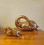 Vintage Zware Messing Zwanen Zwaan Vogels Beelden, Antiek en Kunst, Ophalen of Verzenden