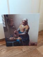 Melkmeisje van Vermeer afgedrukt op hout 30x 30 cm, Minder dan 50 cm, Minder dan 50 cm, Schilderij, Ophalen of Verzenden