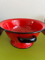 Vintage Rood Geëmailleerd Vergiet - Jaren '60, Antiek en Kunst, Antiek | Emaille, Ophalen of Verzenden