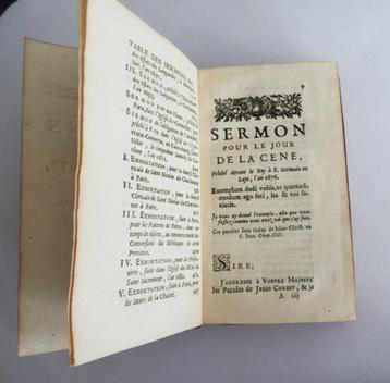 Antiek boek Sermons pour le jours DE LA CENE, Frans 1676. beschikbaar voor biedingen