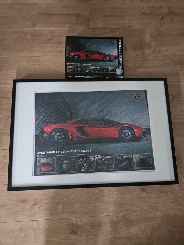 Ingelijste Lamborghini Puzzel, Hobby en Vrije tijd, Denksport en Puzzels, Zo goed als nieuw, Legpuzzel, 500 t/m 1500 stukjes, Ophalen