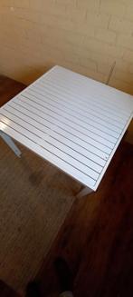 Witte metalen tafel - 1x1 meter, Ophalen, Gebruikt, Vierkant, 200 cm of meer