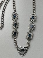 Zilveren collier Aquamarijn, Zo goed als nieuw, Met edelsteen, Zilver, Verzenden