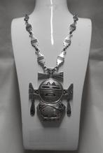 Zilveren vintage Navajo handmade collier met hanger nr.1730, Sieraden, Tassen en Uiterlijk, Met hanger, Verzenden, Zo goed als nieuw