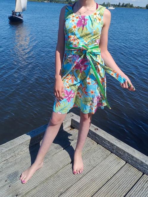Lien en Giel bloemen paradijs bohemian gypsy rockabilly, Kleding | Dames, Jurken, Zo goed als nieuw, Maat 34 (XS) of kleiner, Onder de knie