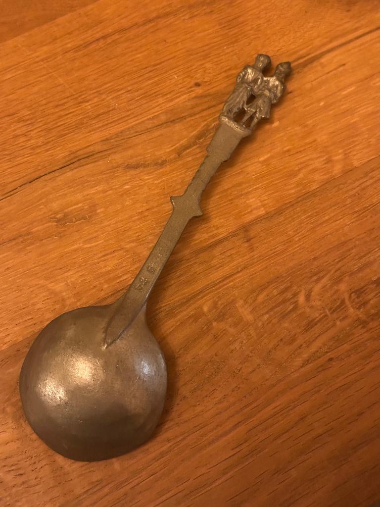 Tinnen bruidslepel, Antiek en Kunst, Ophalen of Verzenden