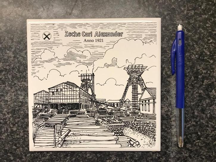 wandtegel Steenkolenmijn Zeche Carl Alexander Baesweiler, Antiek en Kunst, Antiek | Wandborden en Tegels, Ophalen of Verzenden