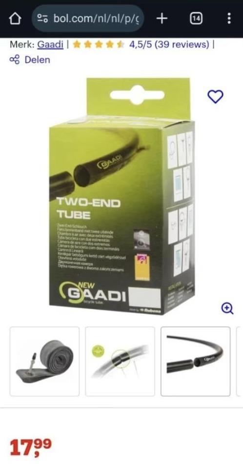 Graadi binnenband, twee uiteinden, 28 inch, nieuw, Fietsen en Brommers, Fietsonderdelen, Nieuw, Algemeen, Band, Ophalen of Verzenden