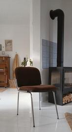 Vintage Brown _ Rib Buisframe Stoel,, Huis en Inrichting, Stoelen, Ophalen, Bruin, Vintage, Zo goed als nieuw