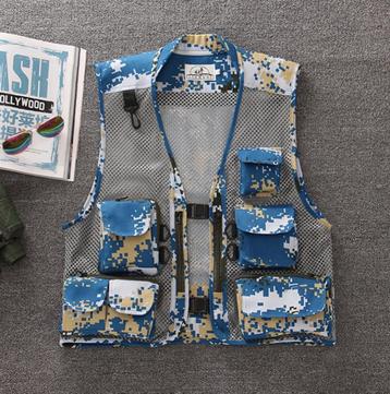 Blauwe camouflage bodywarmer heren vest leger outdoor vissen beschikbaar voor biedingen