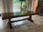 Antieke eiken Stamtafel uit de Elzas, Ophalen, Eikenhout, 200 cm of meer, 50 tot 100 cm