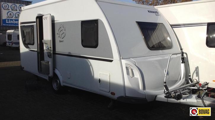 Knaus Sport 450 FU Met Mover & Thule luifel, Caravans en Kamperen, Caravans, tot en met 4, Rondzit, Knaus, Frans bed, Overige typen
