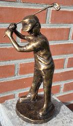 GOLFER / bronzen beeld / 25 cm hoog