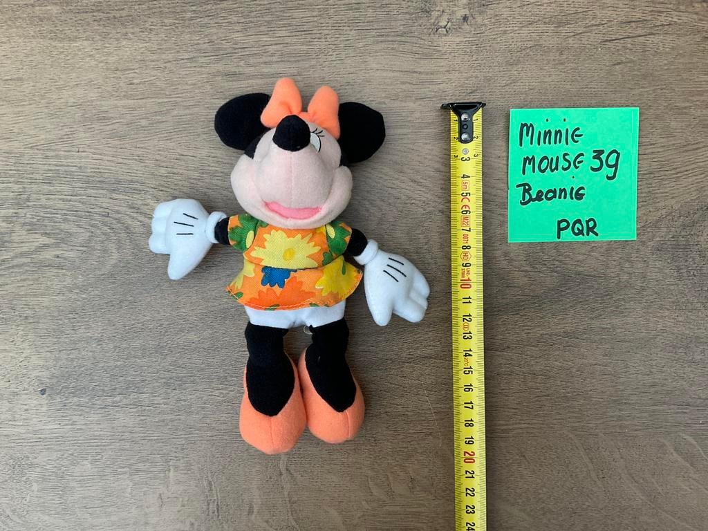 Nieuwe zgan Disney Minnie Mouse knuffel beanie ca 16cm, Ophalen, Mickey Mouse, Nieuw, Knuffel
