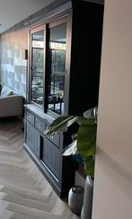 Henders&Hazel vitrinekast/buffetkast met verlichting – zwart, Met deur(en), 150 tot 200 cm, Ophalen of Verzenden, Zo goed als nieuw