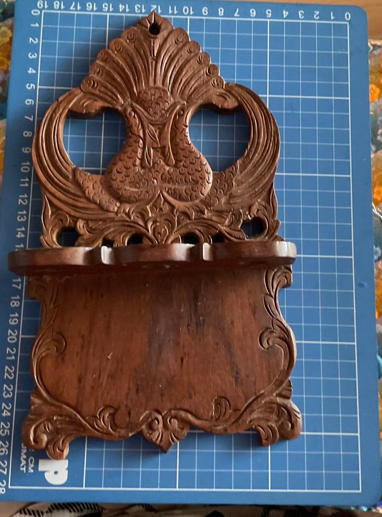 Indisch houten rekje voor 3 pijpen, Ophalen of Verzenden