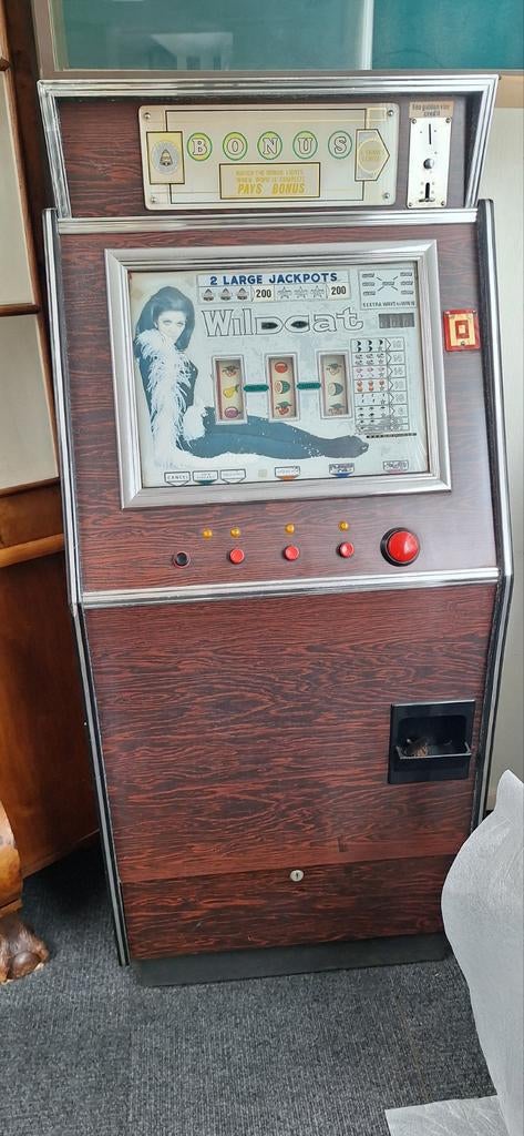Vintage Gokkast Wildcat - Werkt op Guldens, Gulden, Ophalen, Gebruikt, Met sleutels