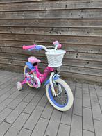 Minnie mouse roze paarse kinderfiets met zijwieltjes 14 inch, Ophalen, Zo goed als nieuw, Minder dan 16 inch, Zijwieltjes