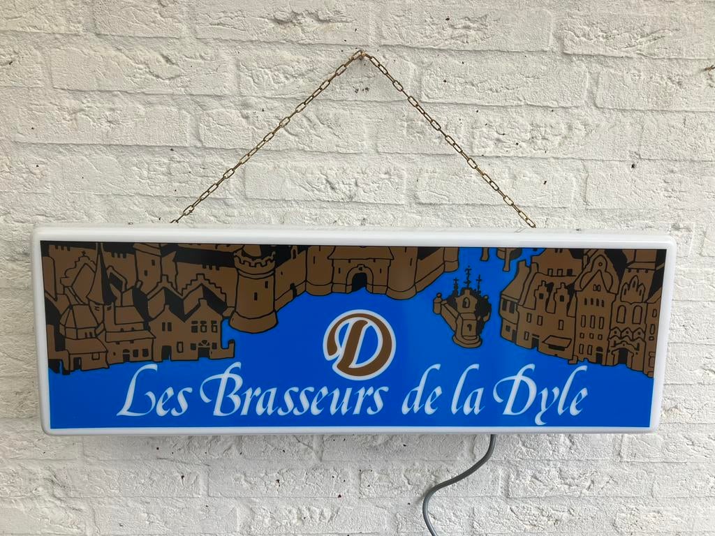 Vintage 1983 bier lichtbak Les Brasseurs de la Dyle NIEUW!, Ophalen of Verzenden, Zo goed als nieuw, Lichtbak of (neon) lamp