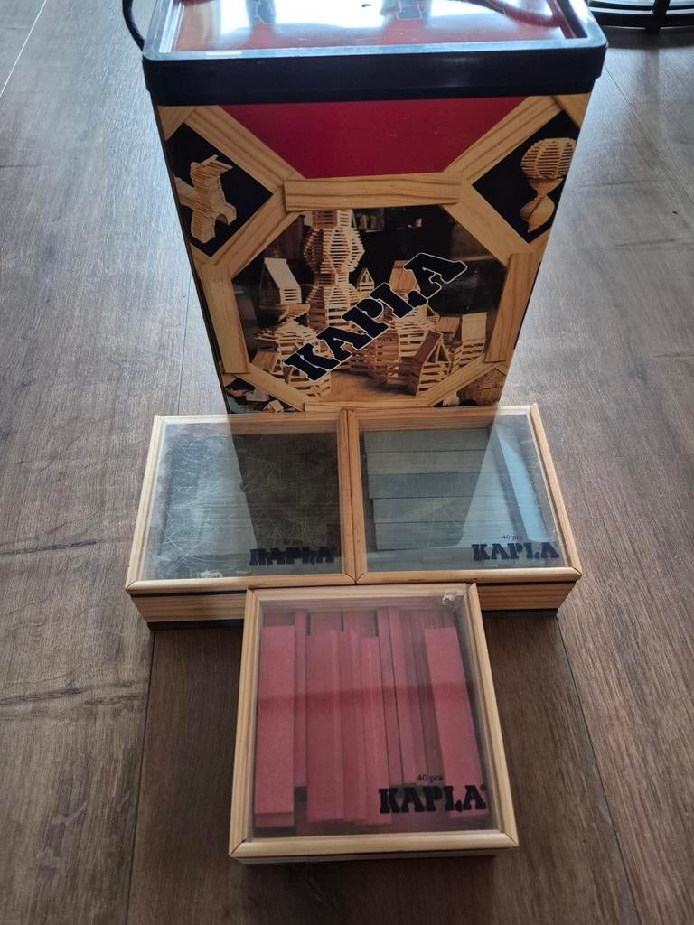 Grote doos kapla met 3 doosjes á 40 stenen in 3 kleuren, Kinderen en Baby's, Speelgoed | Bouwstenen, Ophalen of Verzenden