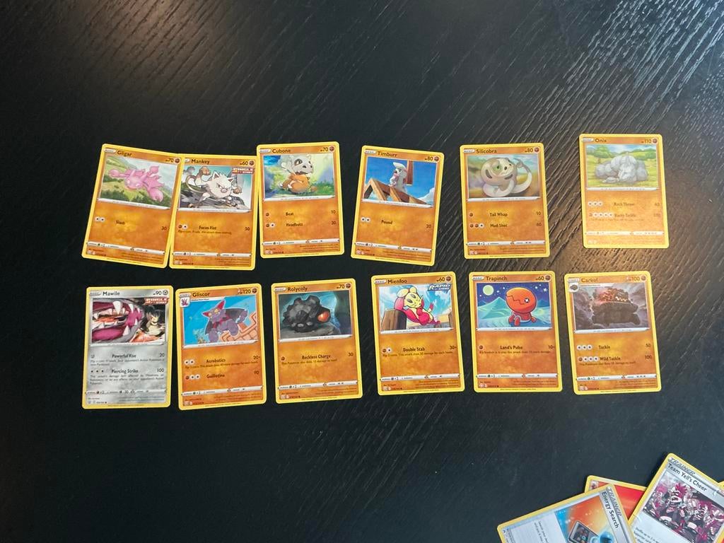 Pokémon kaarten set van 12stuks, Verzenden, Gebruikt, Meerdere kaarten
