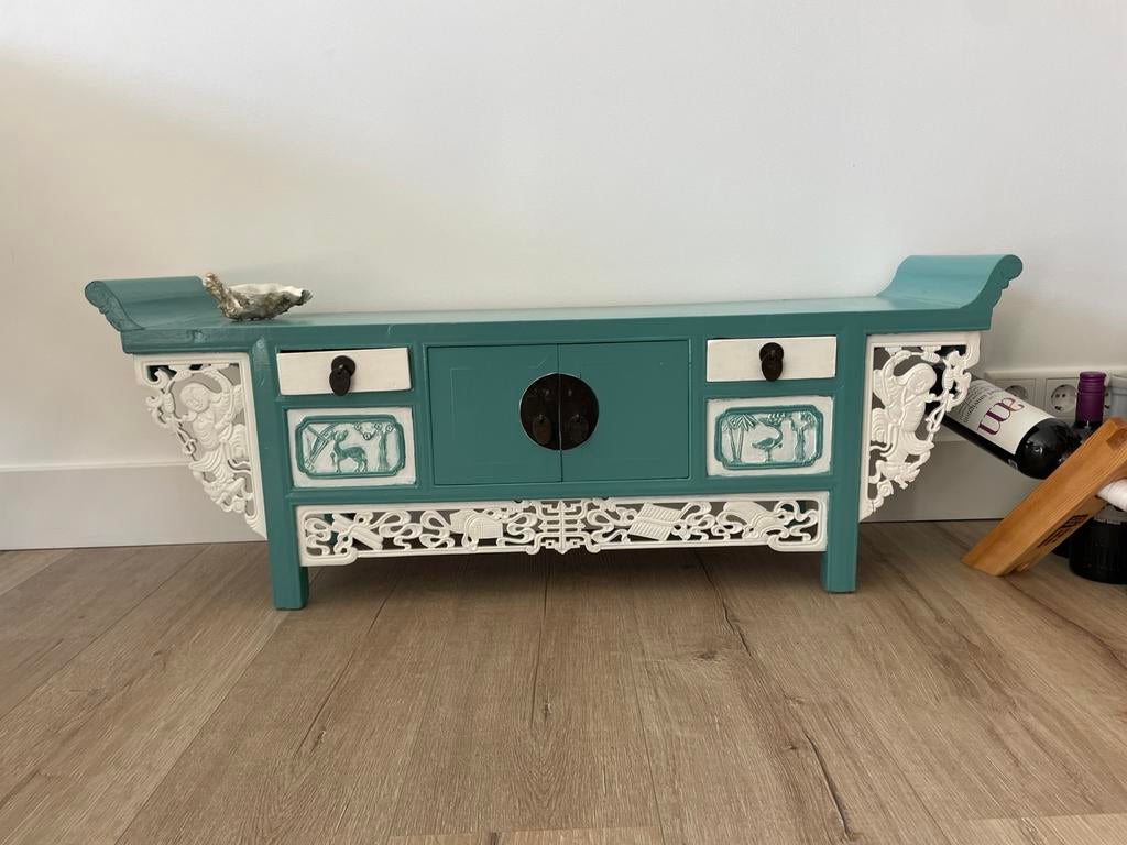 Chinees schrijverstafeltje, Ophalen, Zo goed als nieuw, 25 tot 50 cm, Rechthoekig