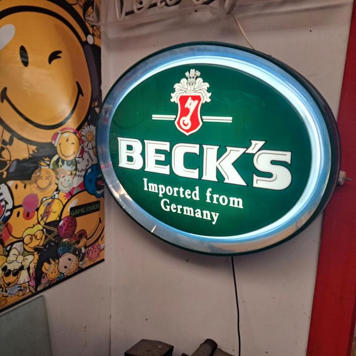Beck's bier lichtbak, Verzamelen, Merken en Reclamevoorwerpen, Gebruikt, Lichtbak of (neon) lamp, Ophalen