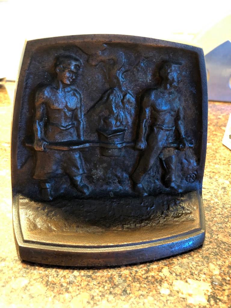 Antiek bronzen plaquette 100 jaar ETNA Breda 1856-1956, Ophalen