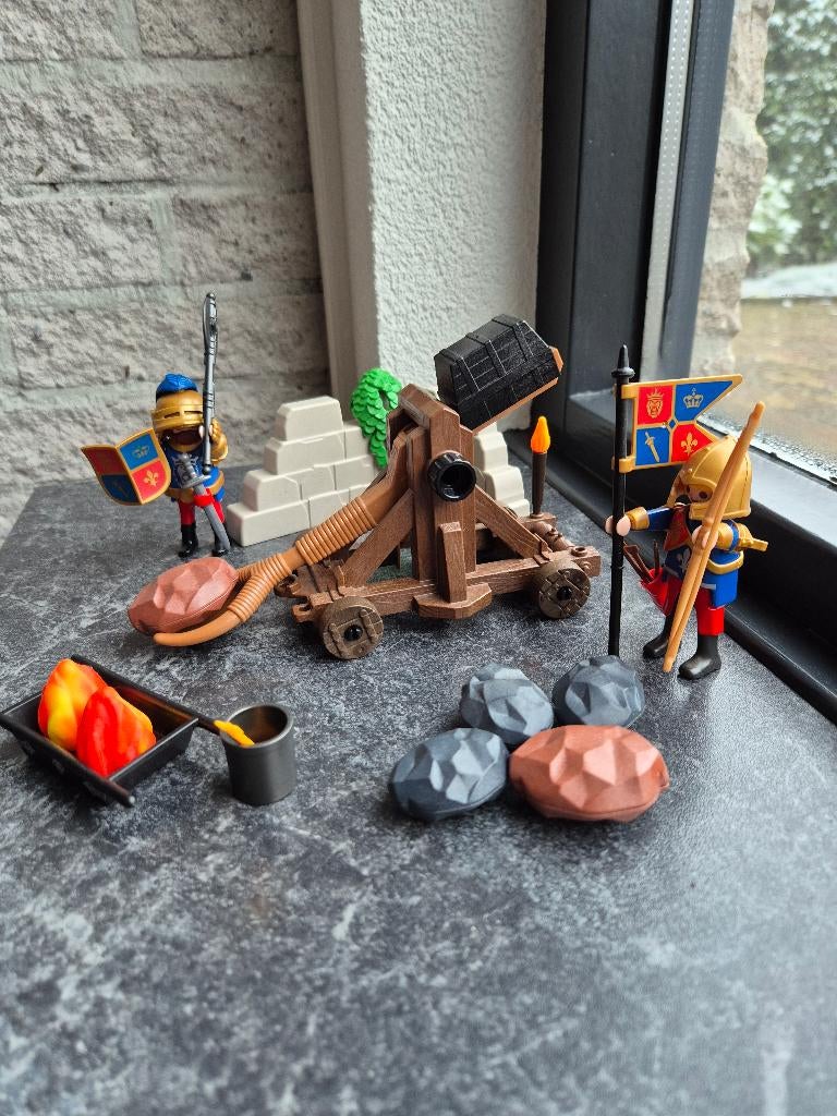 Playmobil Katapult van de Leeuwenridders ( 2 ridders) 6039, Kinderen en Baby's, Speelgoed | Playmobil, Ophalen of Verzenden, Gebruikt