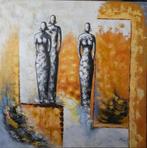 Drieluik handgeschilderde olieverf schilderijen, Antiek en Kunst, Ophalen