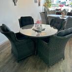Ronde Tuinset 120 cm – ZGAN – 4 stoelen TWV €1450,-, Tuin en Terras, Zenq, Verzenden, ., Zo goed als nieuw