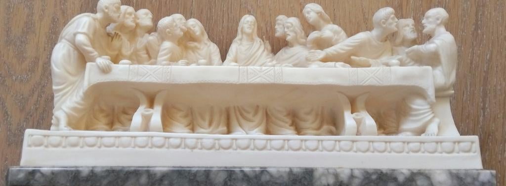 Het Laatste Avondmaal Beeld - Klassiek Marmer, Antiek en Kunst, Kunst | Beelden en Houtsnijwerken, Ophalen, 20 - 50 cm, Scène