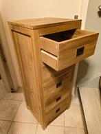 Massief teak houten ladekast met 5 laden, Ophalen, Minder dan 50 cm, 5 laden of meer, 100 tot 150 cm