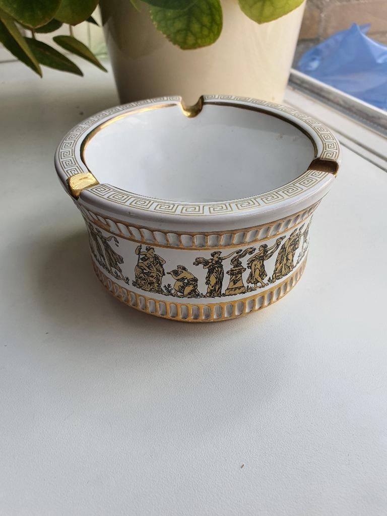 Hollywood Regency Asbak – Grieks Meander – Vintage, Ophalen of Verzenden
